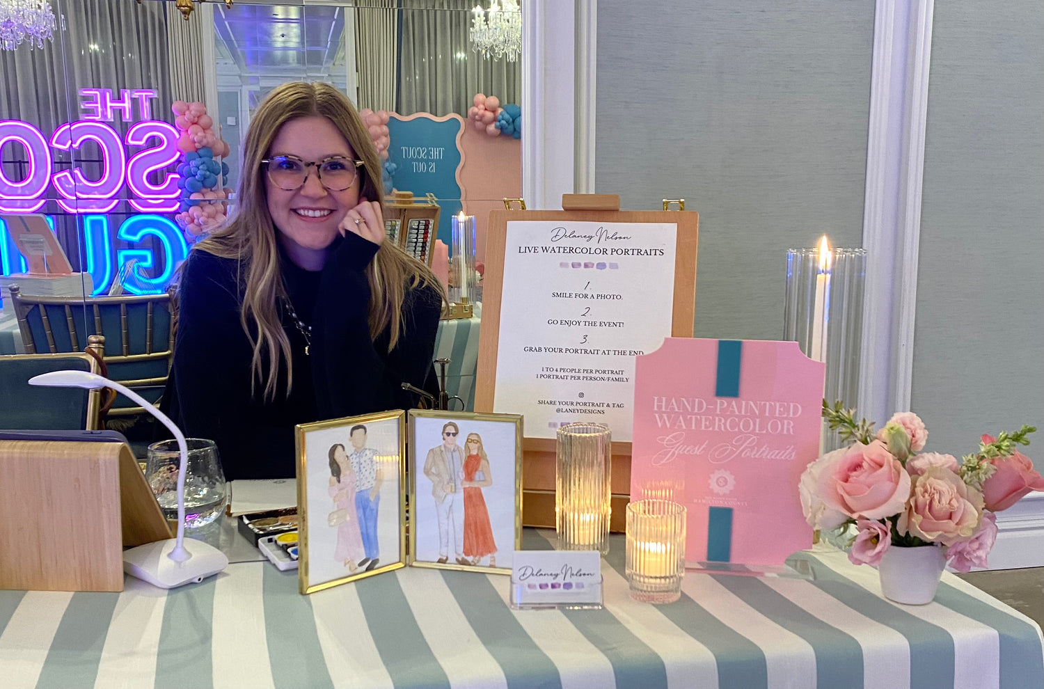 Delaney Nelson Guest Watercolor Portraits